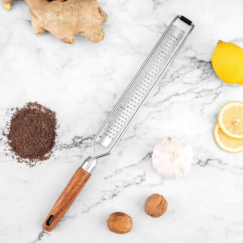 Ralador de queijo Leeseph com cabo de madeira, ralador de vegetais de aço inoxi