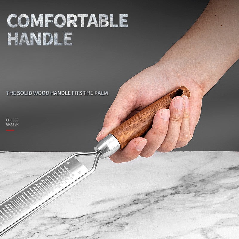 Ralador de queijo Leeseph com cabo de madeira, ralador de vegetais de aço inoxi