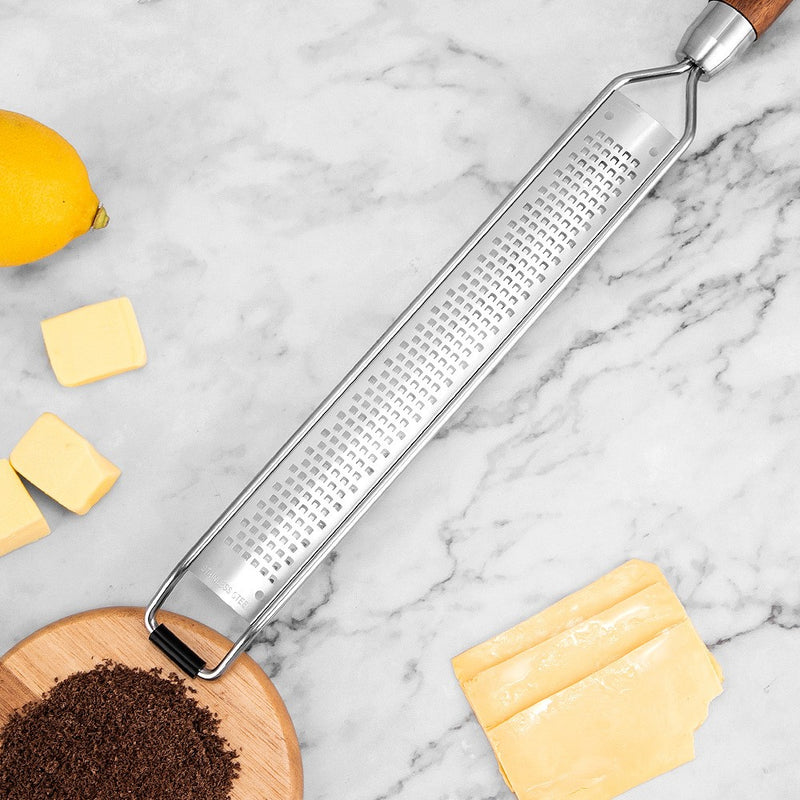 Ralador de queijo Leeseph com cabo de madeira, ralador de vegetais de aço inoxi